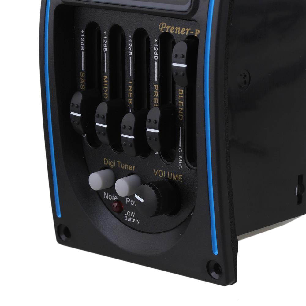 BQLZR 5 Band Acoustic Guitar Equalizer EQ & LCD Tuner RK-4M With Microphone Set of 10