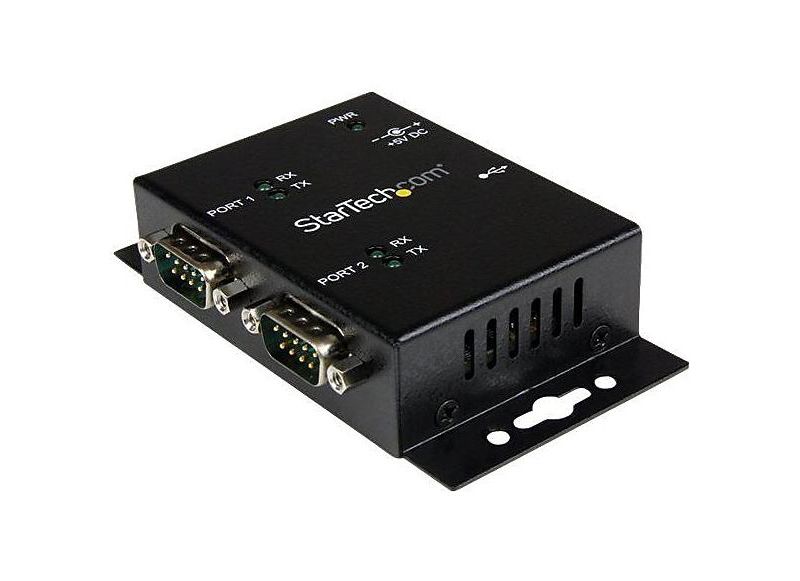StarTech 2-Port Industrial Wall Mountable USB to Serial Adapter Hub ICUSB2322I