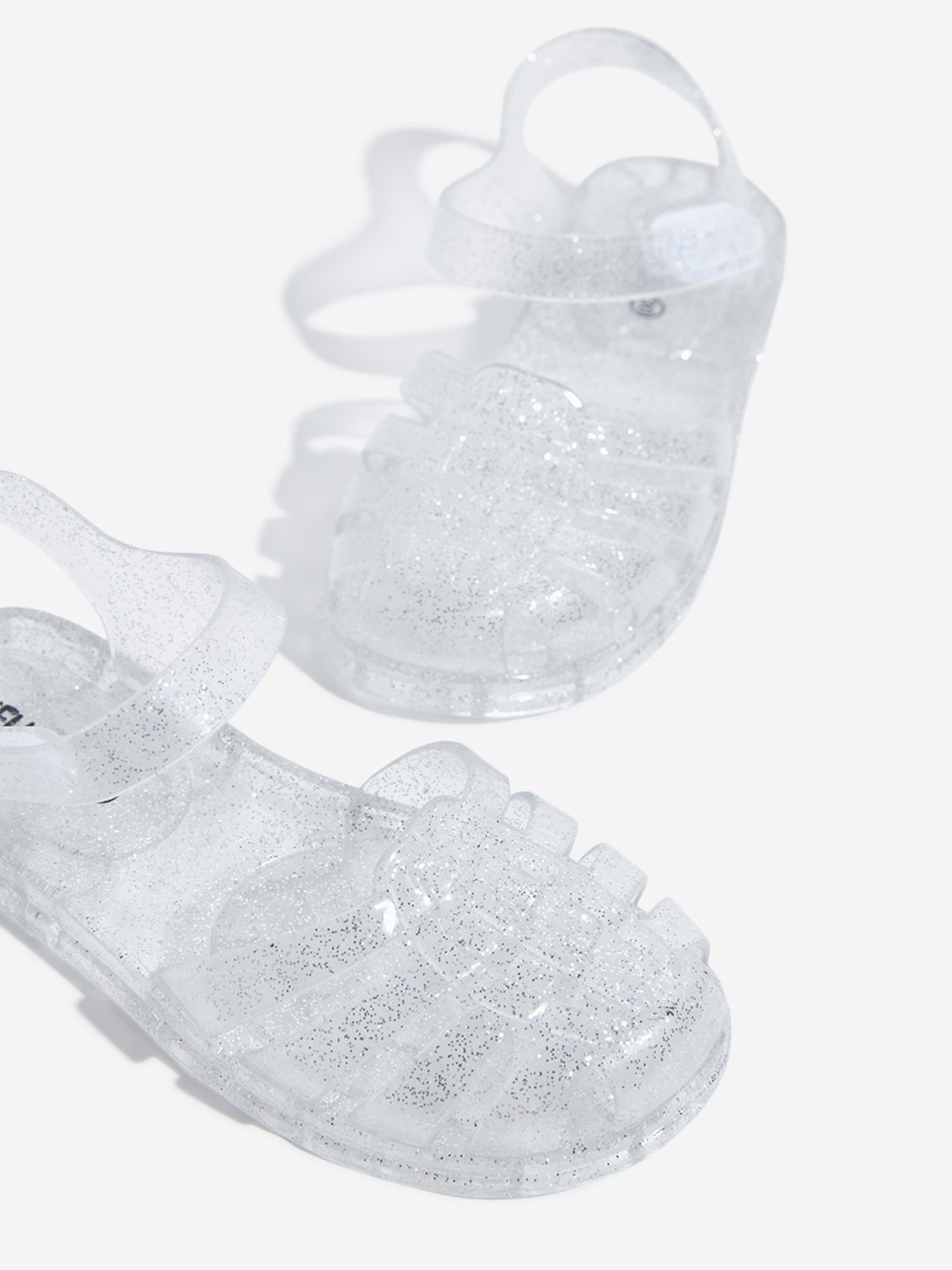 Yellow by Westside Silver Shimmer Vinyl Multi-Strap Slingback Sandals