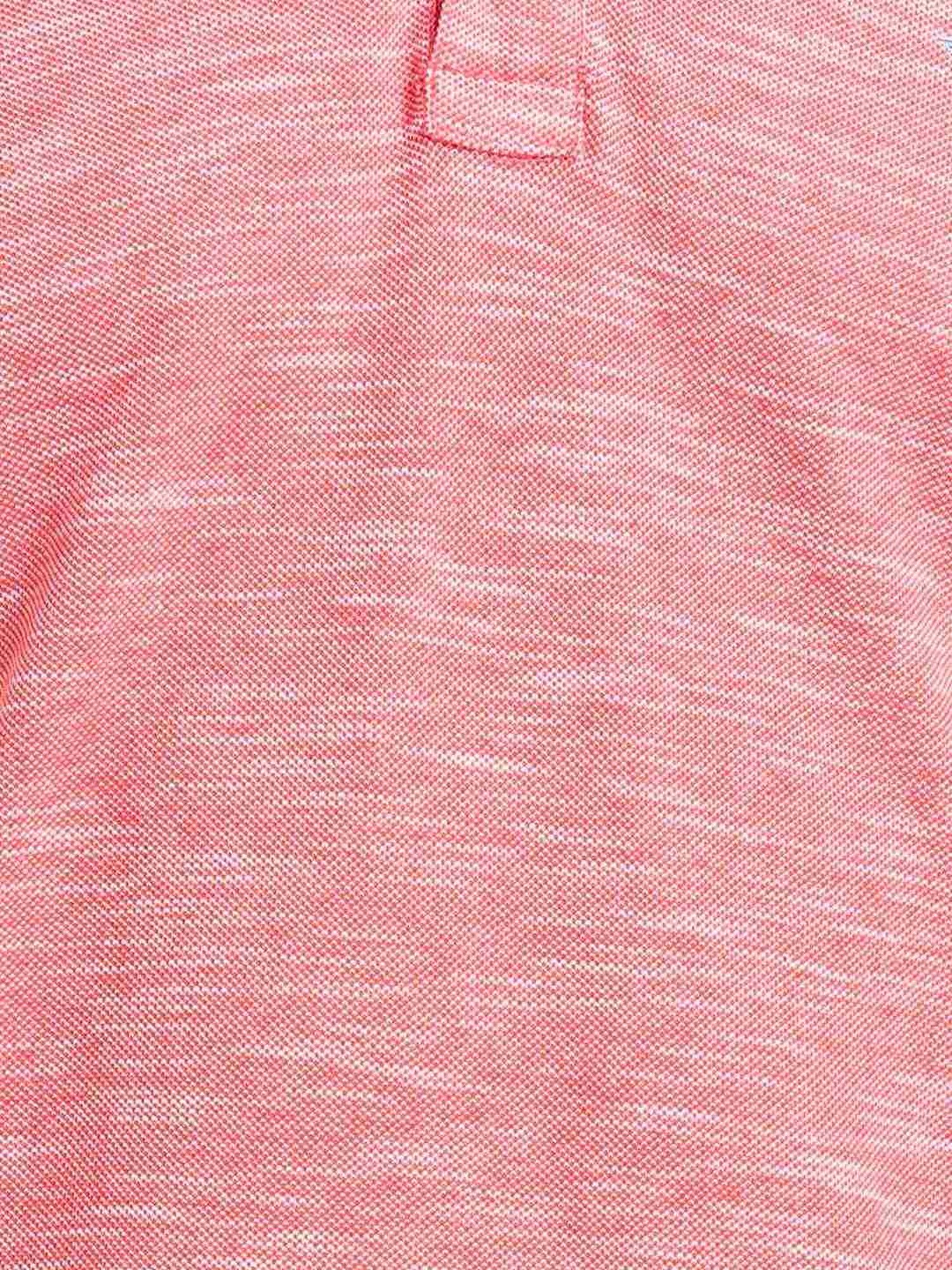 Park Avenue Red Slim Fit Self Pattern Polo T-Shirt