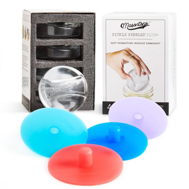 Masontops Pickle Pipe and Pickle Pebble Mason Jar Fermentation Kit - Wide