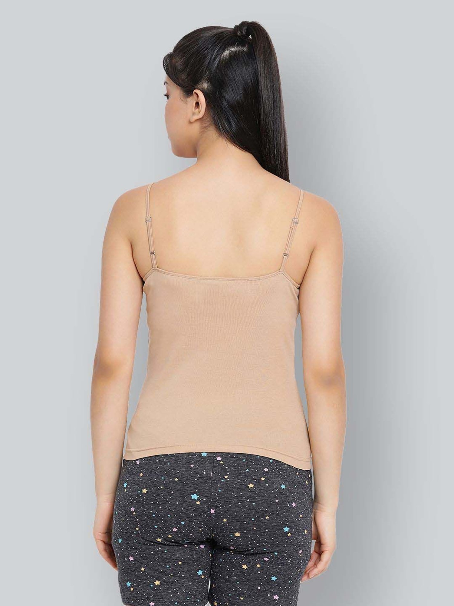 Lyra Tan Cotton Plain Camisole