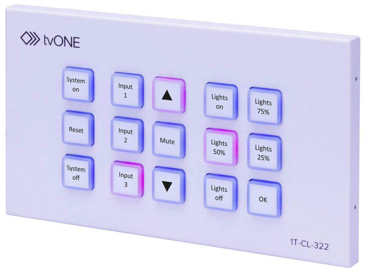 TV One 1T-CL-322-EU 15 Button European Wall-plate Control Panel