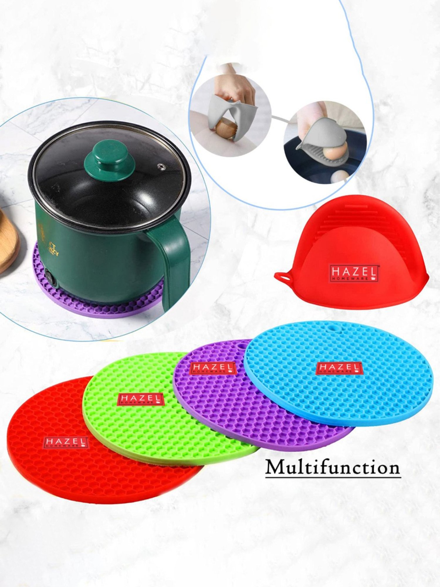 ICRAFT Multicolor Mdf Mor Series Trivets - Set of 4