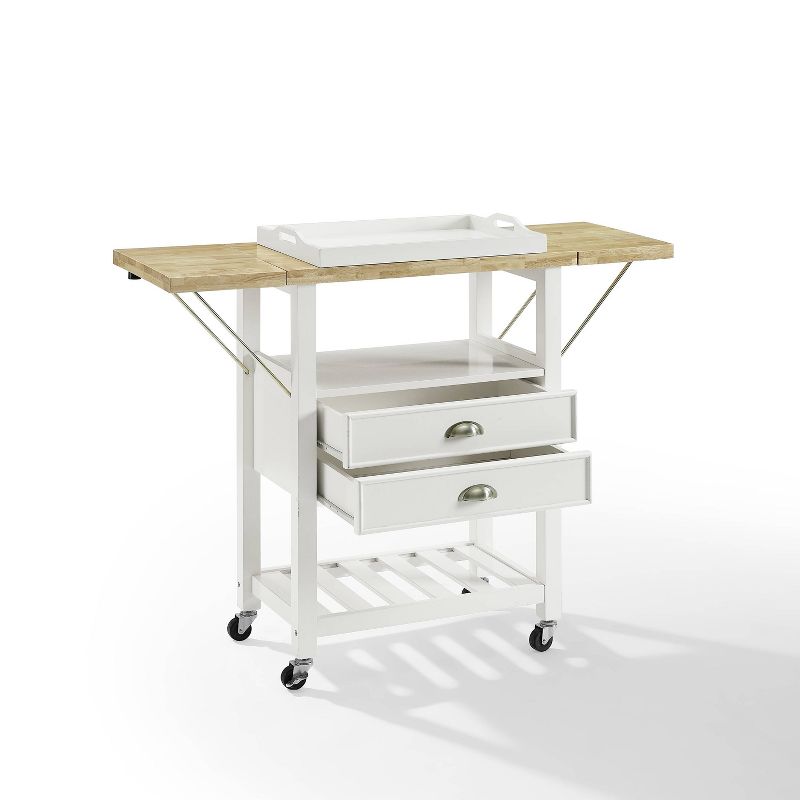 Bristol Double Drop Leaf Kitchen Cart White - Crosley