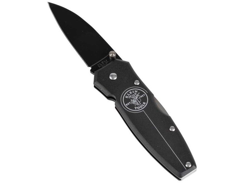KLEIN TOOLS 44001-BLK Lightweight Lockback Knife, 2-1/2-Inch Drop Point Blade,