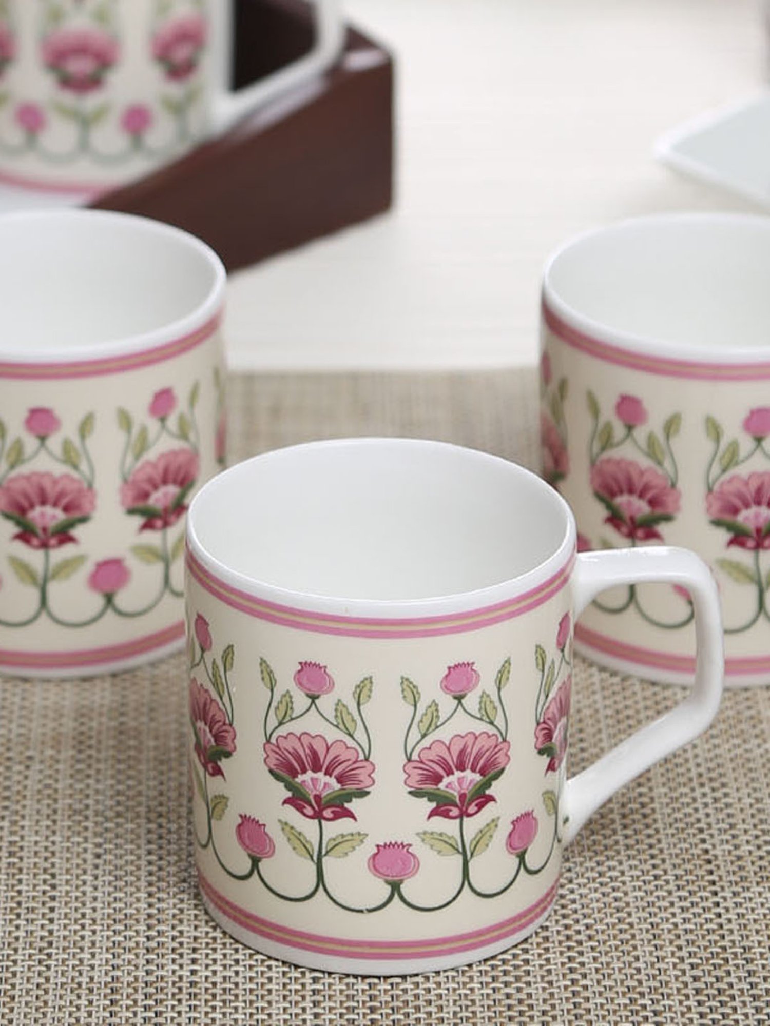 India Circus Multicolor Ceramic Coffee Mugs - Set of 6