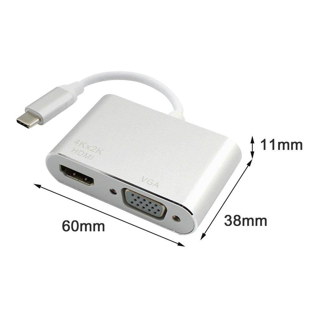 USB-C 3.1 Type C to HDMI VGA Adapter For HDTV For Macbook USB-C Converter