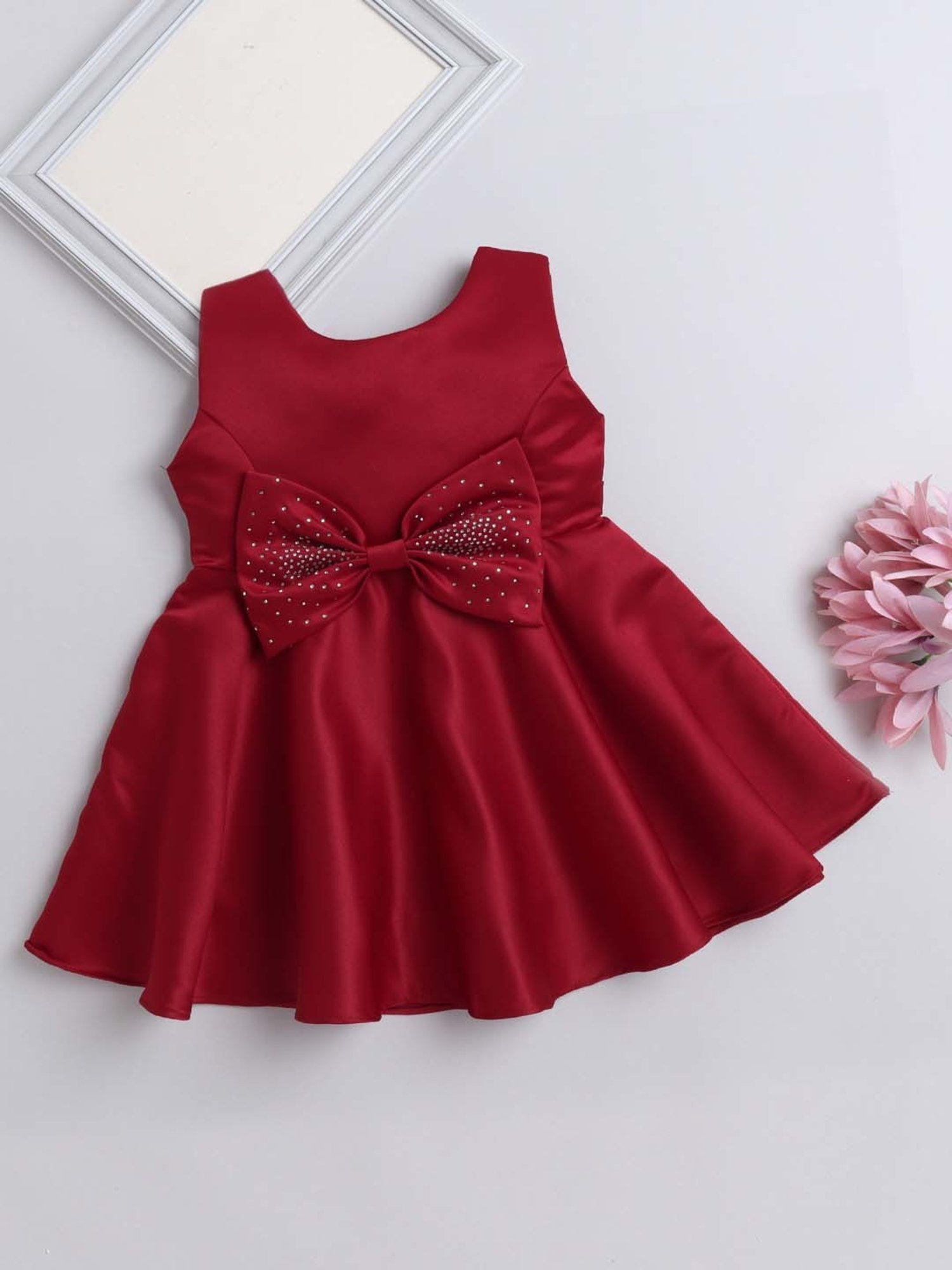 The Magic Wand Kids Red Applique Dress