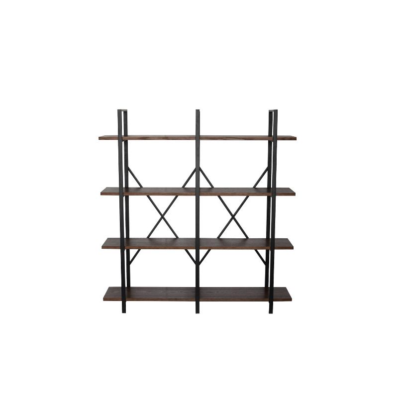 64" Pomeroy 4 Shelf Double Etagere Bookshelf Walnut Brown - Summerland Home