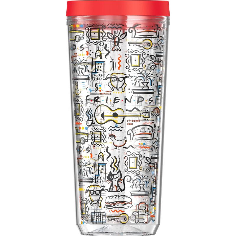 Thermos 24oz Double Wall Tumbler Friends - Red Lid