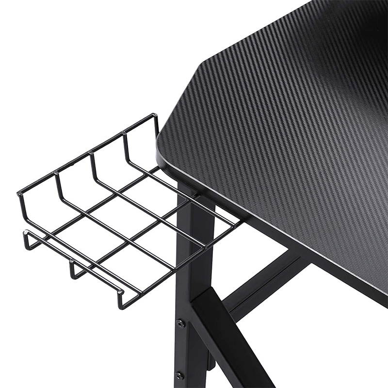 Gaming Desk 39 Inch Computer Desk Gaming Table K Shaped Pc Gaming Workstation Home Office Desk with Headphone/CD Holder, Gaming Controller Rack, K01