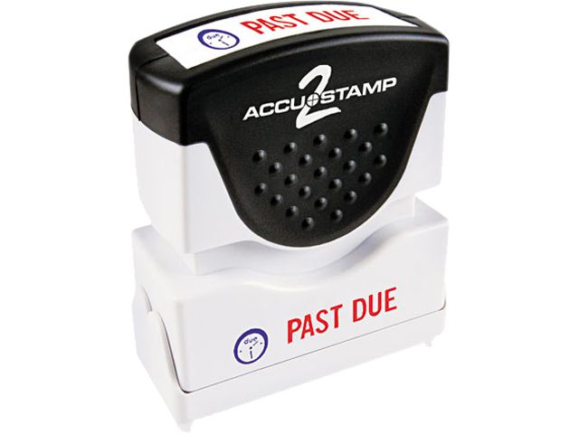 Accustamp2 035543 Accustamp2 Shutter Stamp with Microban, Red/Blue, PAST DUE 1 5/8 x 1/2