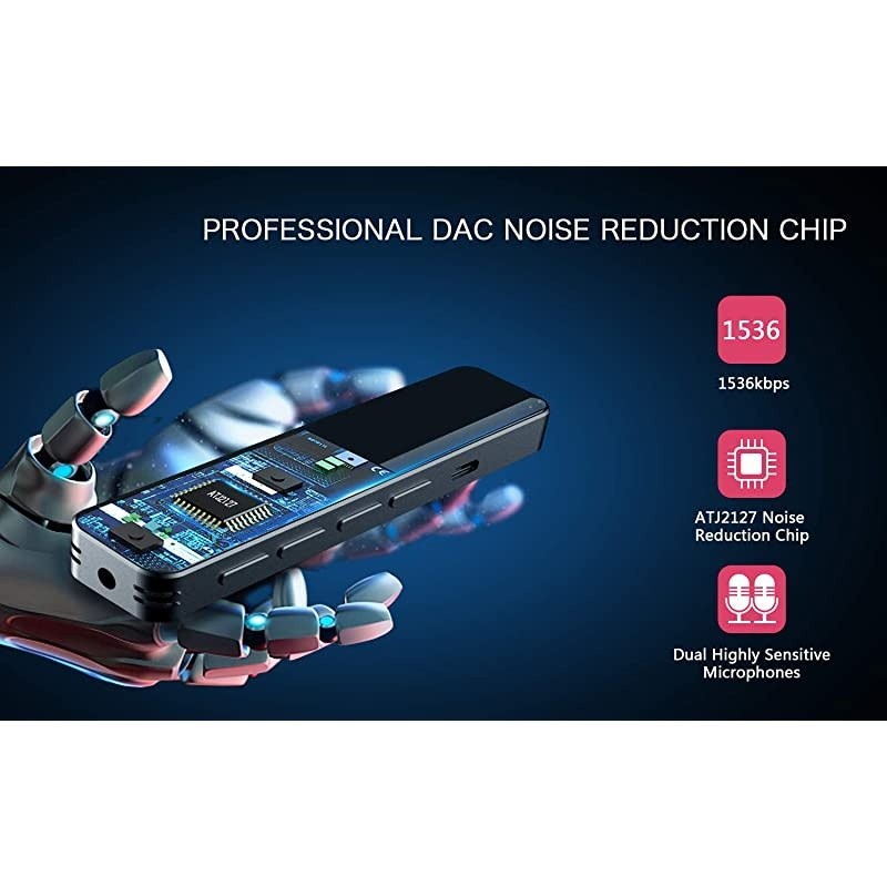 Digital Voice Recorder Voice Activated Recorder for Lecture Meetings Audio Voice Recorder with MP3 Player with Rechargeable Stereo HD Recording Voice USB Password Variable Speed