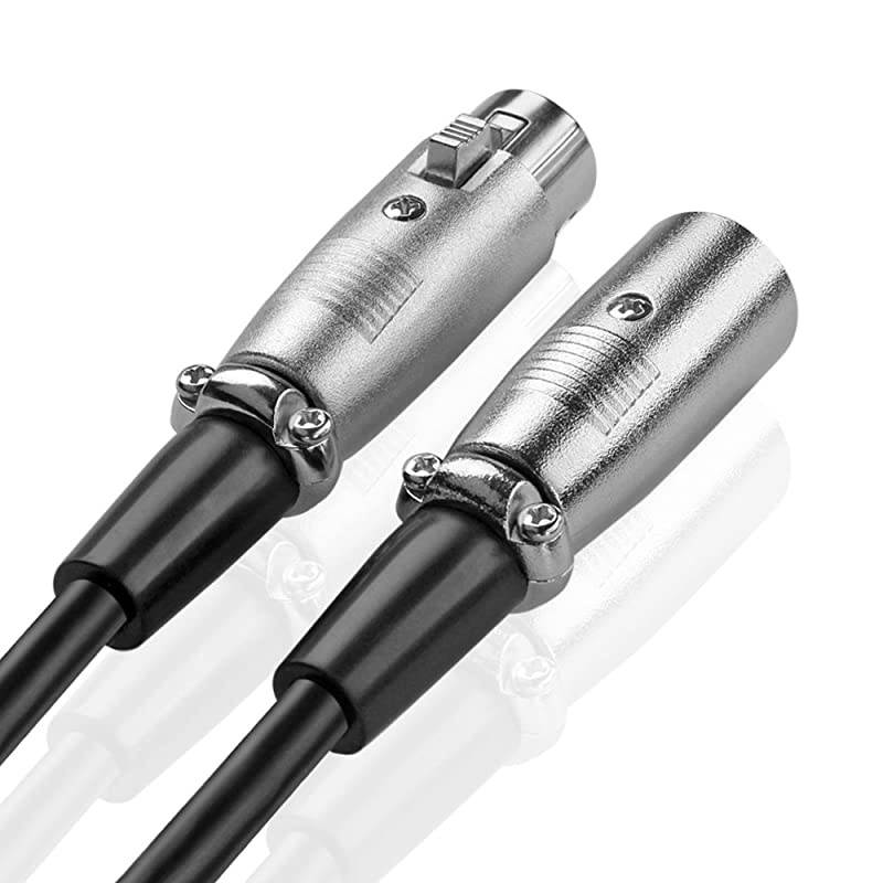 Premium XLR 3 Pin Microphone Cable 35 Feet Male to Female XLR3F to XLR3M Connector Adapter Converter Professional Balanced Interconnect XLR Audio Wire Cord