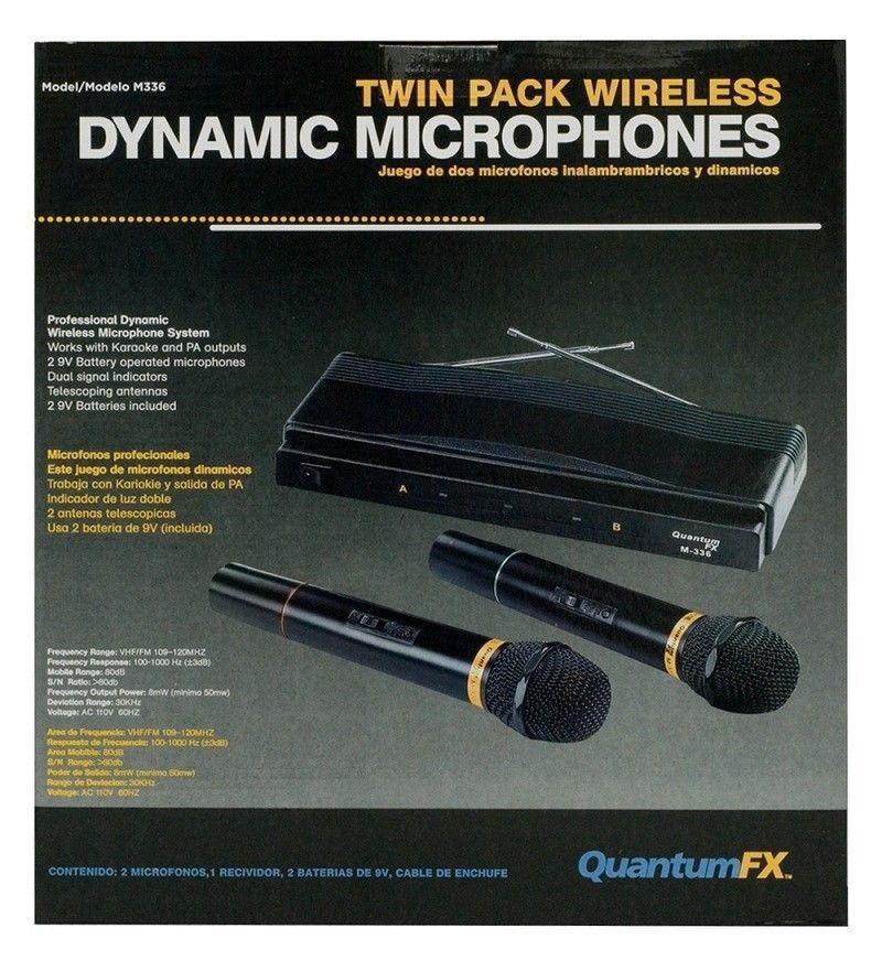 QFX M-336 Wireless Dynamic Professional Microphone System (Twin Pack)