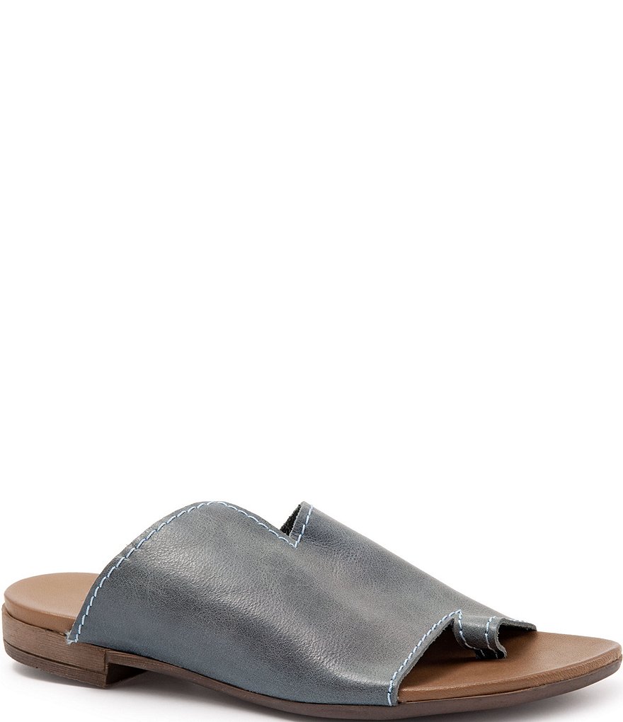 Bueno Tulla Toe Post Leather Slide Sandals