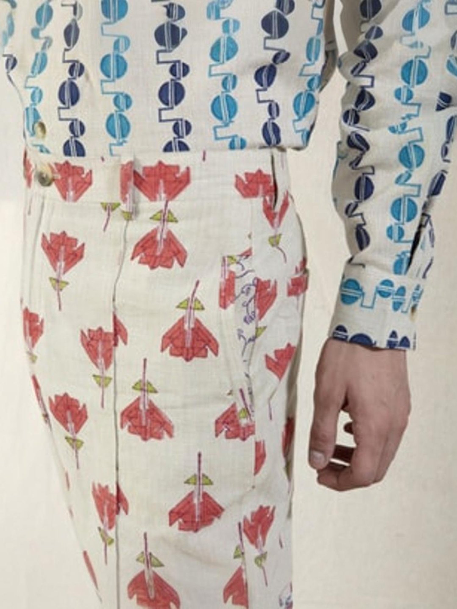 Anushe Pirani Multi Recurring Dream Rose Capris