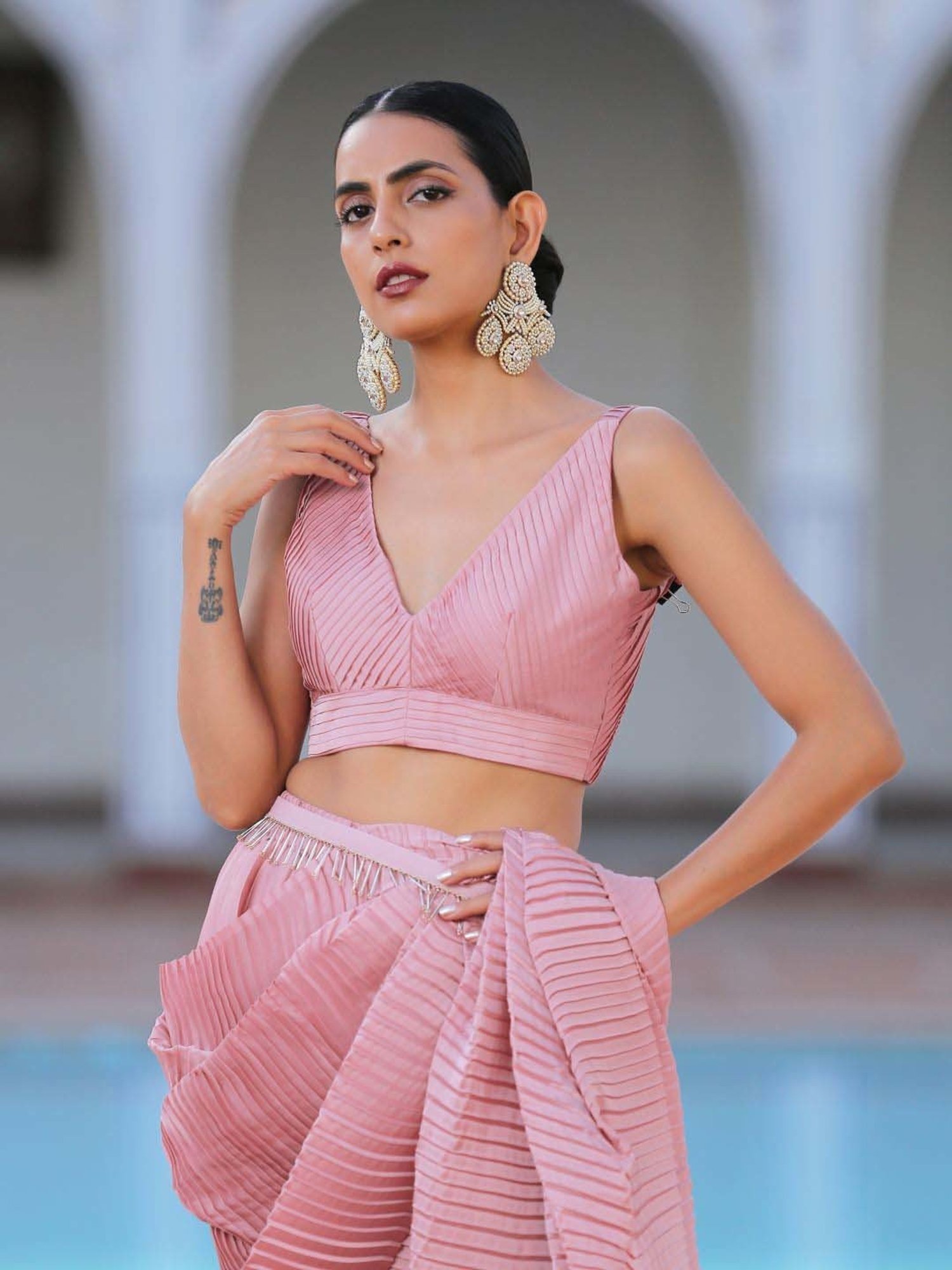 Swtantra Pink Plain Readymade Blouse