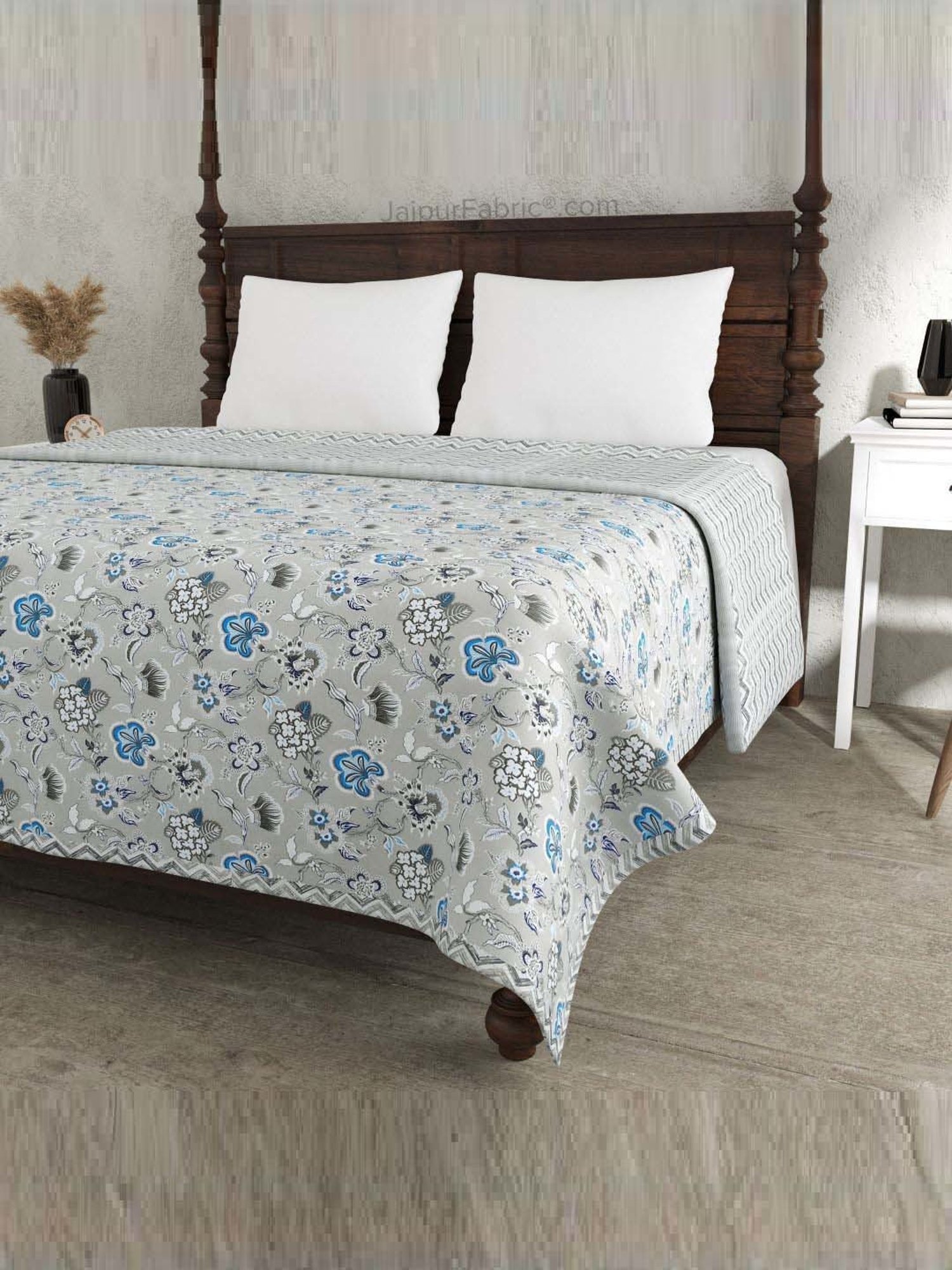 JaipurFabric Coin Grey Mulmul Cotton 150 GSM Reversible Ac Dohar