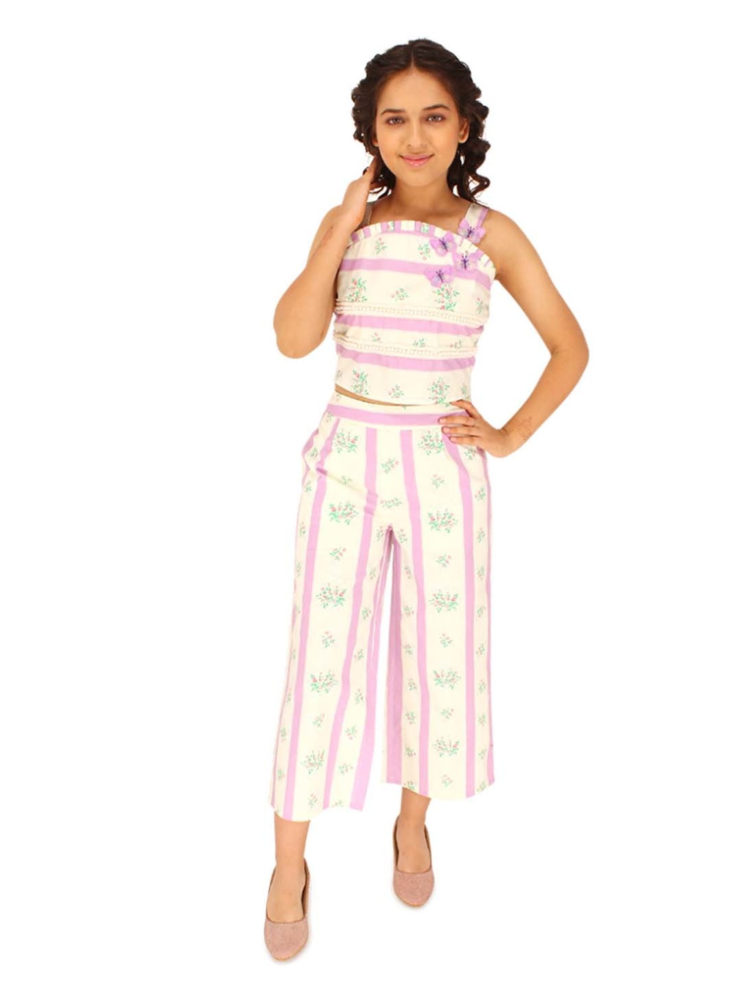 Akkriti by Pantaloons Kids Red & Cream Embroidered Kurta Set
