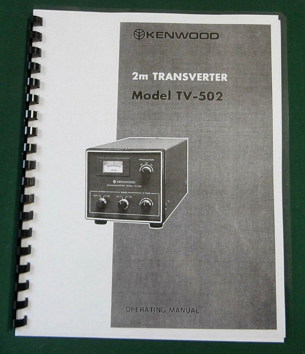 Kenwood TV-502 Instruction Manual: Premium Card Stock & Plastic Covers!