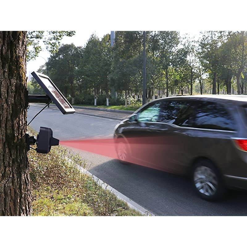 Solar Driveway Alarm System12 Mile Long Transmission RangeSolar Powered No Need Replace BatteriesOutdoor Weatherproof Motion SensorDetectorDIY Security Alert System