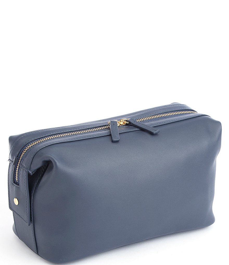 ROYCE New York Pebbled Leather Toiletry Bag