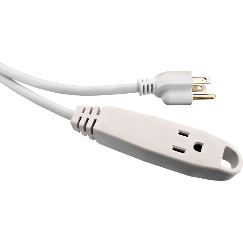 V7 12-Foot Power Extension Cord - White - White - 12 ft Cord Length