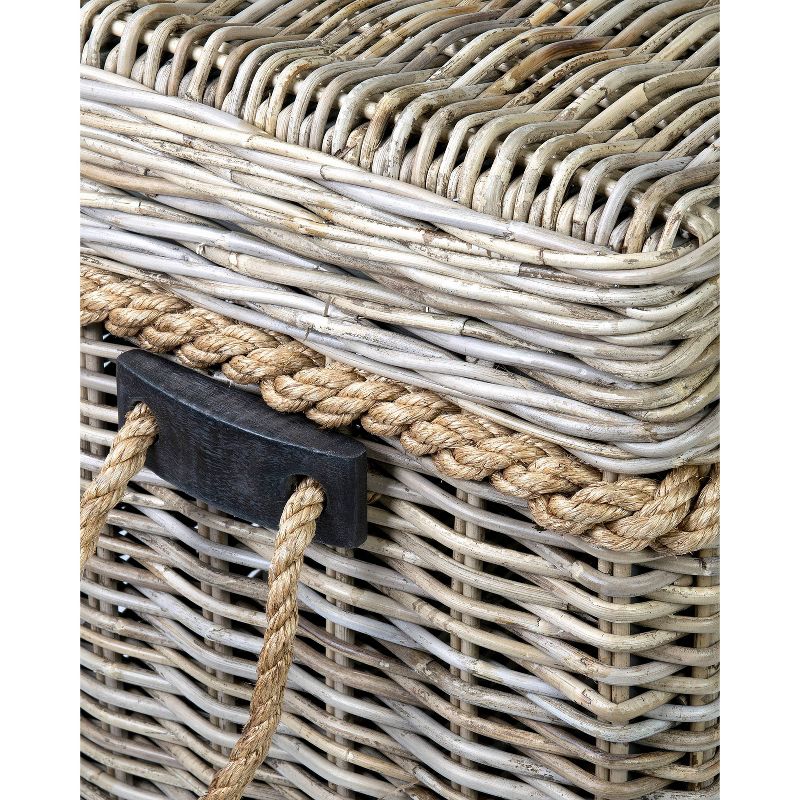 Zinnia Rattan Storage Bench Gray - East at Main