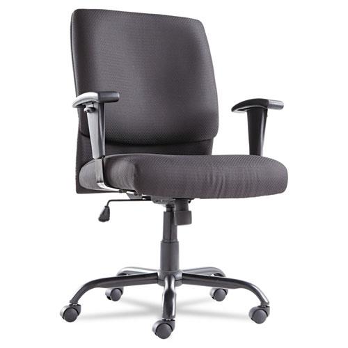 OIF - OIFBT4510 - Big and Tall Swivel/Tilt Mid-Back Chair, Height Adjustable T-Bar Arms, Black