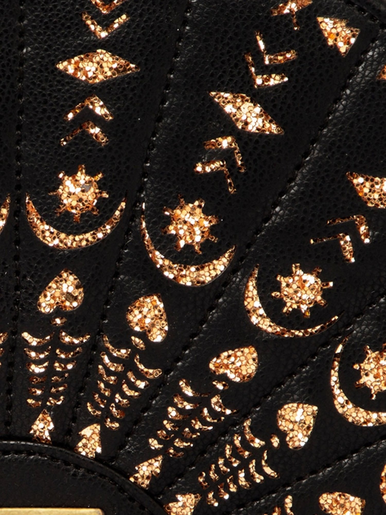 Modern Myth Black Shimmer Medium Fan Cross Body Bag