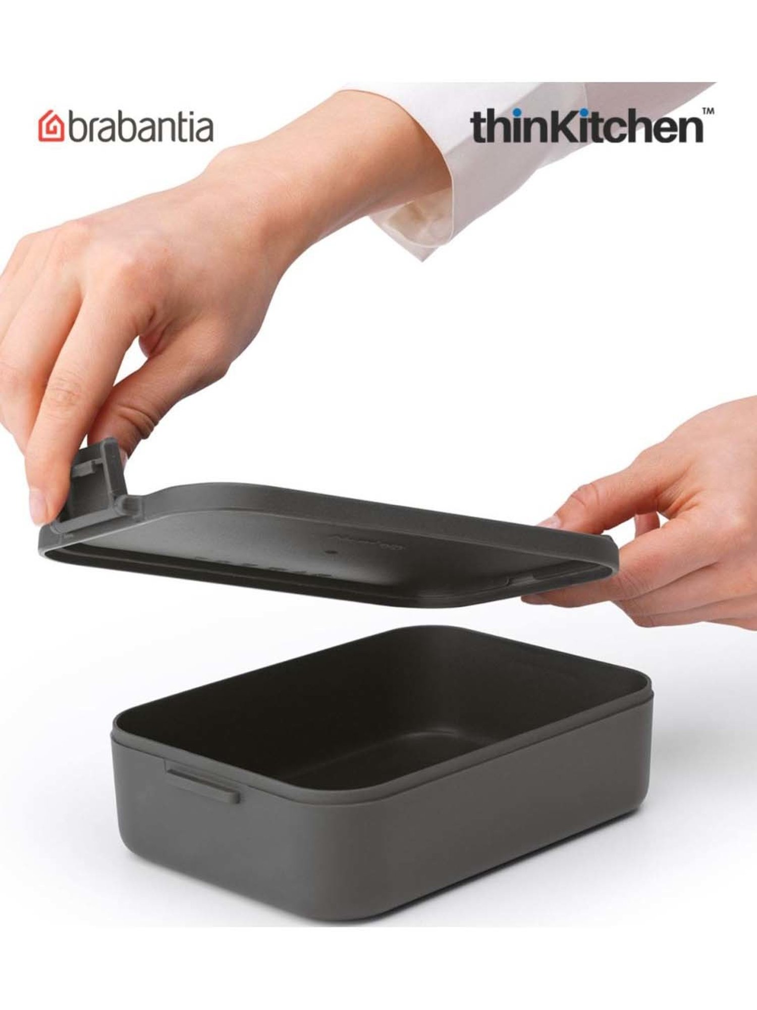 Brabantia Dark Grey Plastic Make & Take Medium Lunch Box (1.1 L)