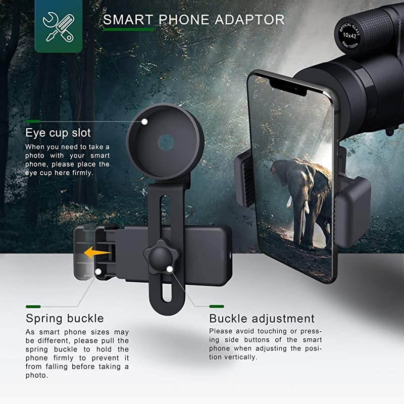 Monocular for Adults and Kids Compact 10x42 HD BAK4 Prism FMC Lens Durable for Travel Hiking Birdwatching and Matchwatching with Tripod