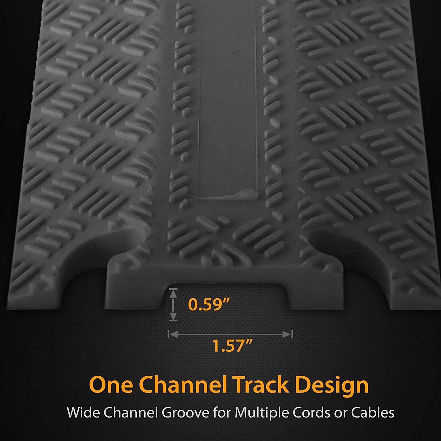 Durable Cable Protection Ramp Cover-Supports 11000lbs Single Channel Heavy Duty Hose and Cord Track Floor Protection, 39.4&rdquo; x 5.11&rdquo; x 0.78&rdquo; Cable Concealer for Indoor Outdoor Use-Pyle PCBLCO101X4BK