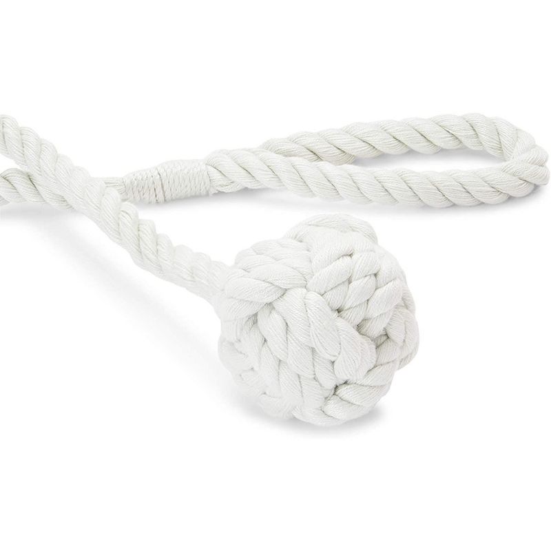 Okuna Outpost 2-Pack White Cotton Window Curtain Tiebacks Tie Back, 20" Holdbacks Rope for Drapes