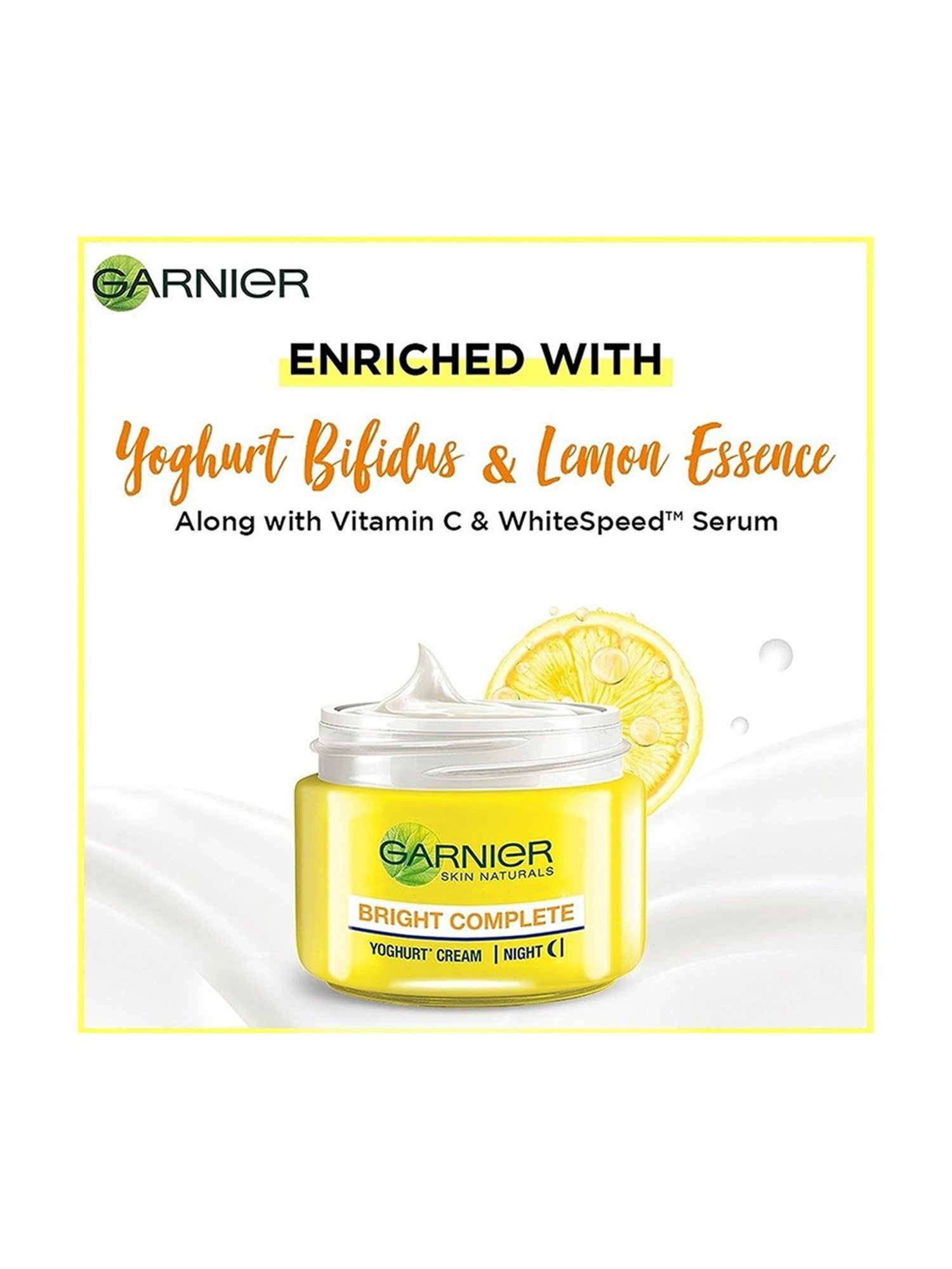 Garnier Bright Complete Vitamin C Yogurt Night Cream - 40 gm