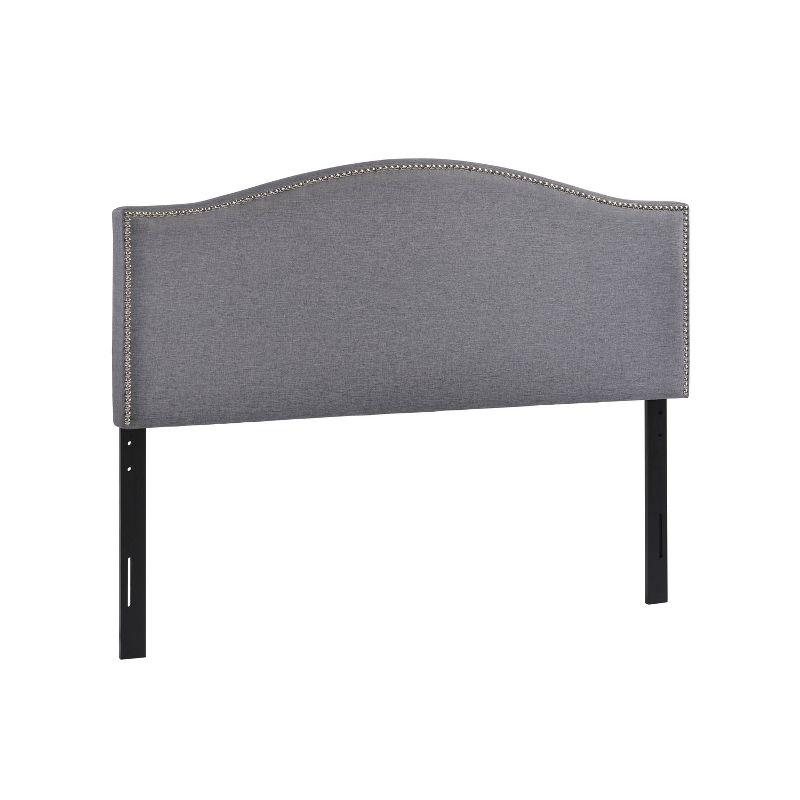 Queen Joshua Headboard with Nailhead Trim Gray - Poly & Bark