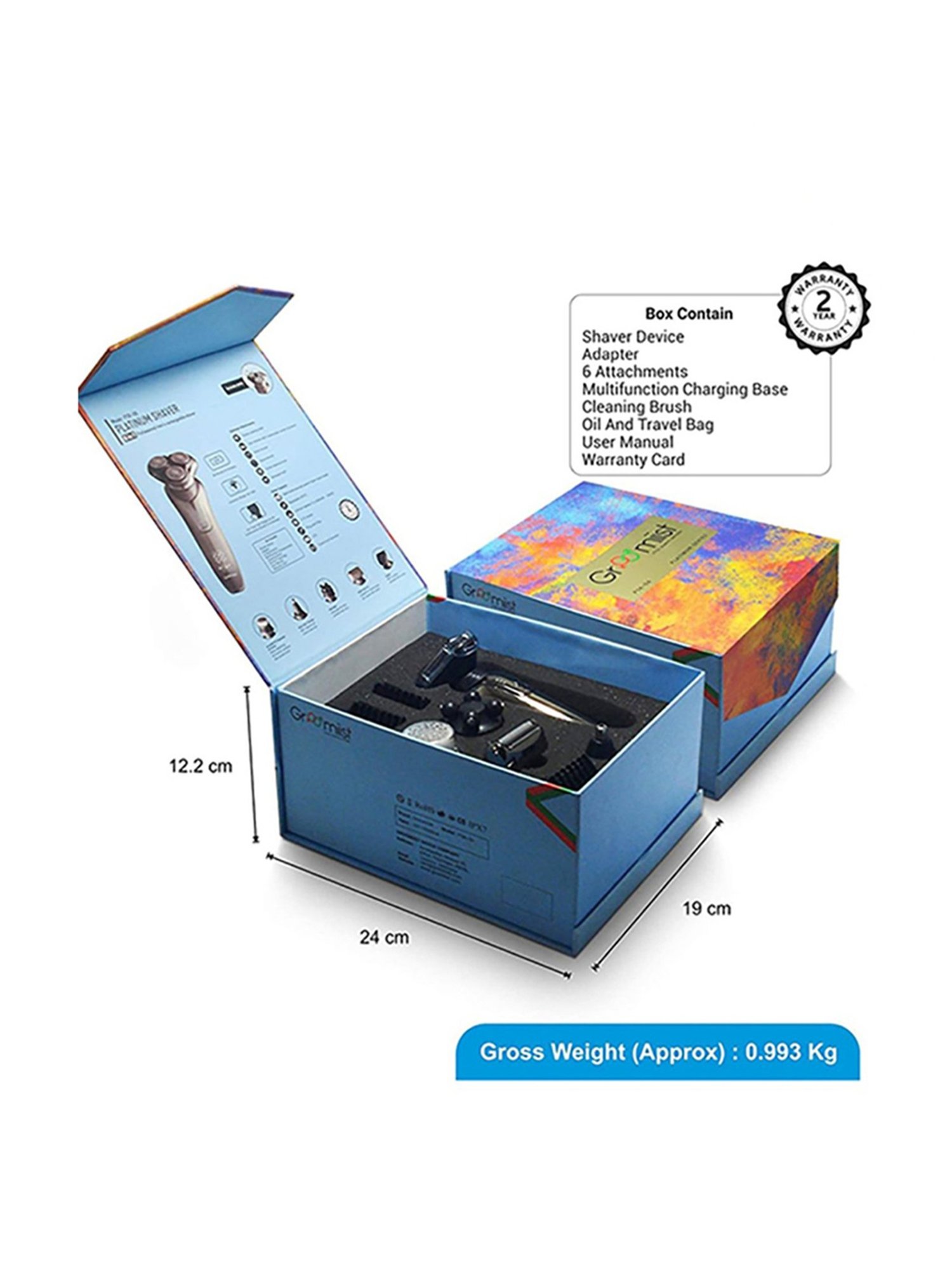 Groomiist PSK-06 Platinum Series Cordless 6 in 1 Professional Grooming Kit - 60 Min Runtime (Black)