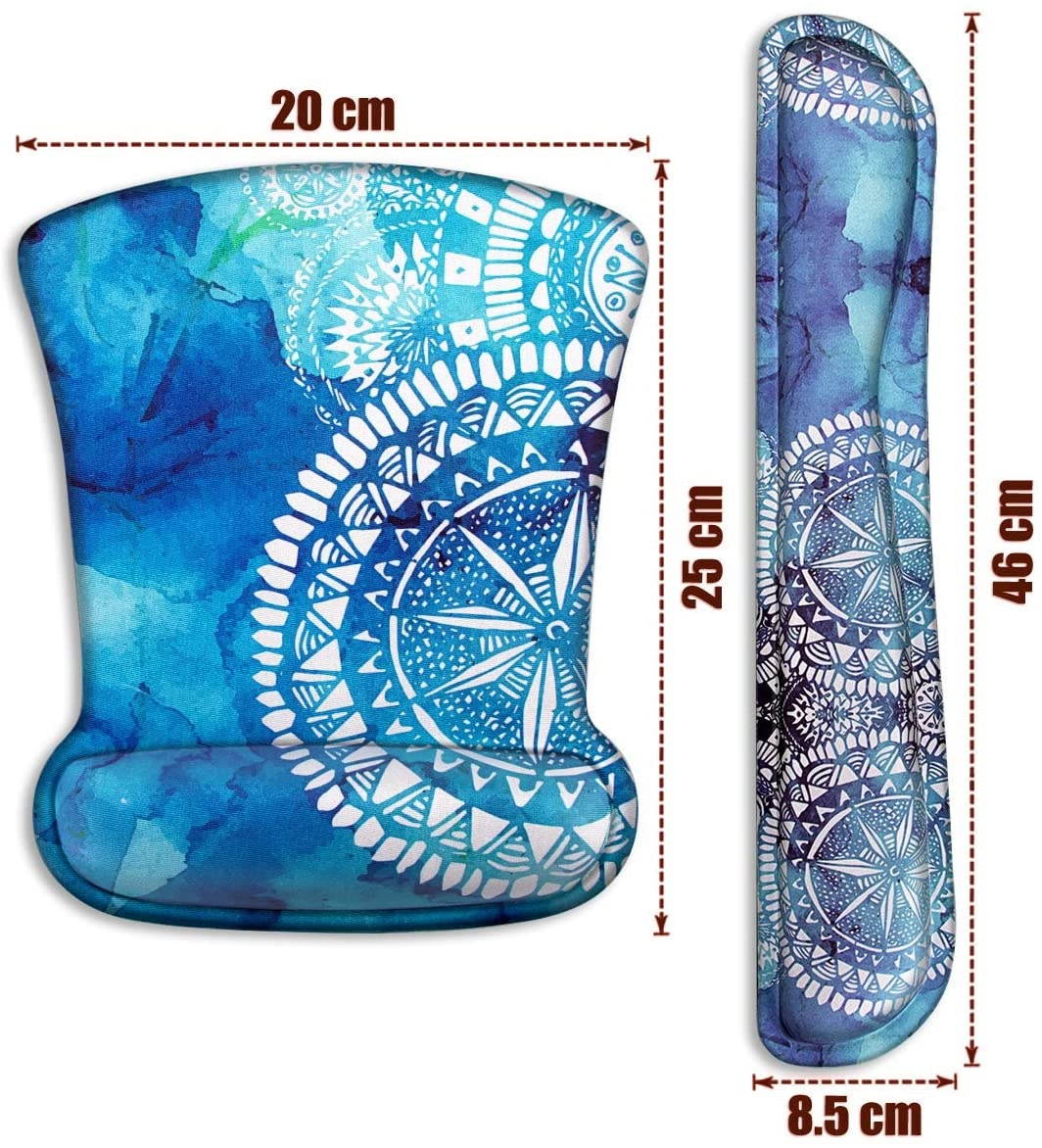 FF1 Non Slip Memory Foam Mouse Pad Wrist & Keyboard Support Wrist Rest for Office, Computer, Laptop & Mac - Durable & Comfortable & Lightweight for Easy Typing & Pain Relief-Ergonomic Support