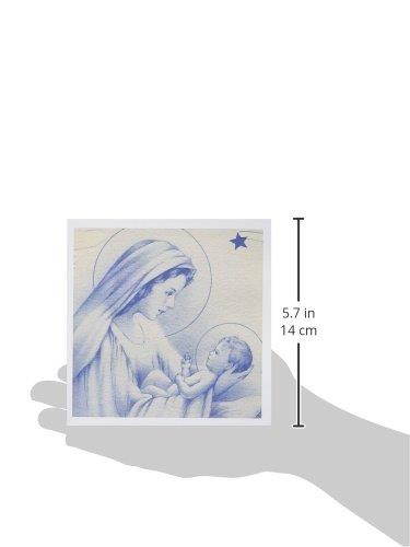 3dRose Mary and Child Vintage Artwork in Soft Blue, Greeting Cards, Set of 6 (gc_165431_1)