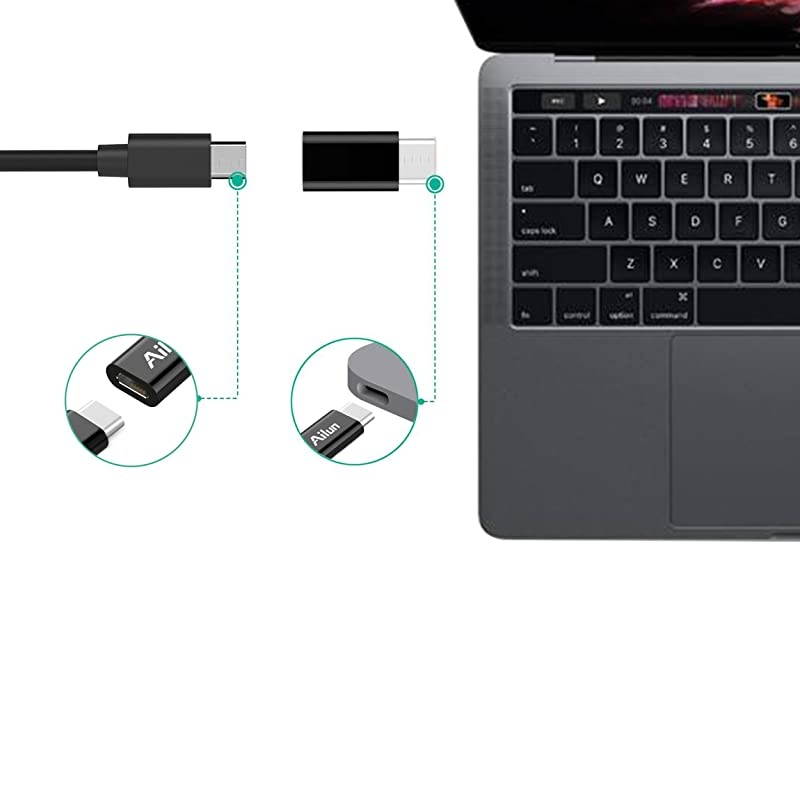 Type C Adapter Micro USB to USB C Adapter 4 Pack Data Sync Charging Compatible MacBook ChromeBook Pixel Galaxy S10 S9 S8 Plus Note 10 and More Type C Cable Supported Devices Black