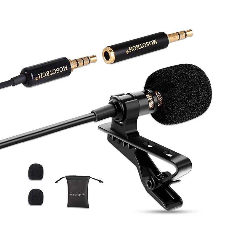 Microphone, Omnidirectional Condenser MIC for Recording YouTube Interview (Suitable for iPhone/Android/Windows/Camera)
