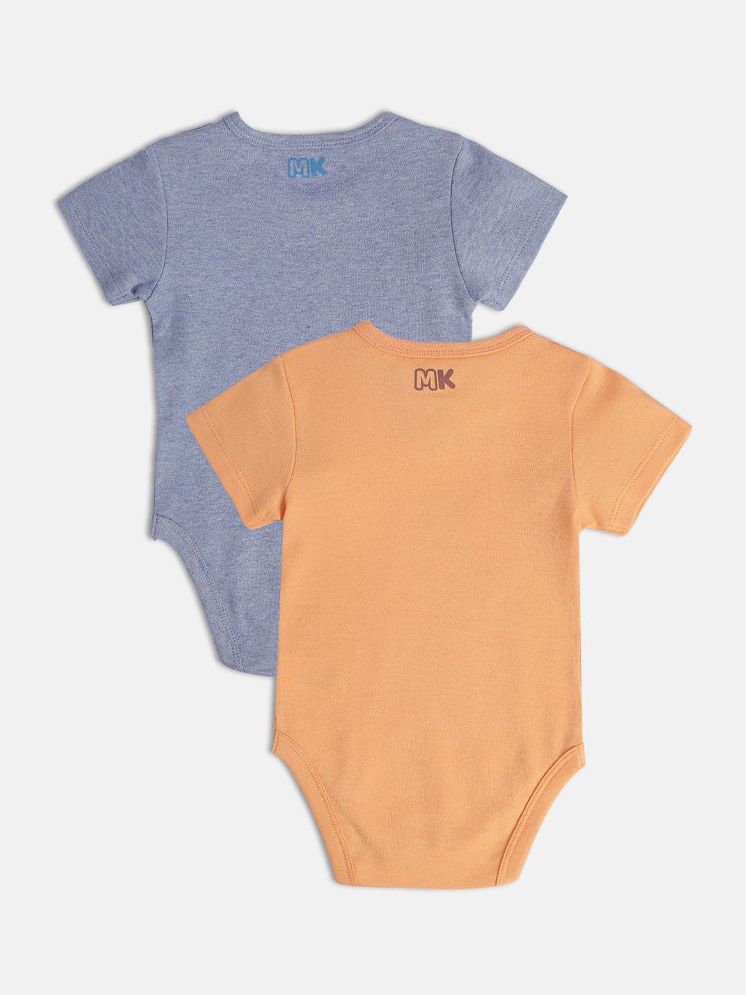 MINIKLUB Kids Orange & Blue Printed Bodysuit (Pack Of 2)