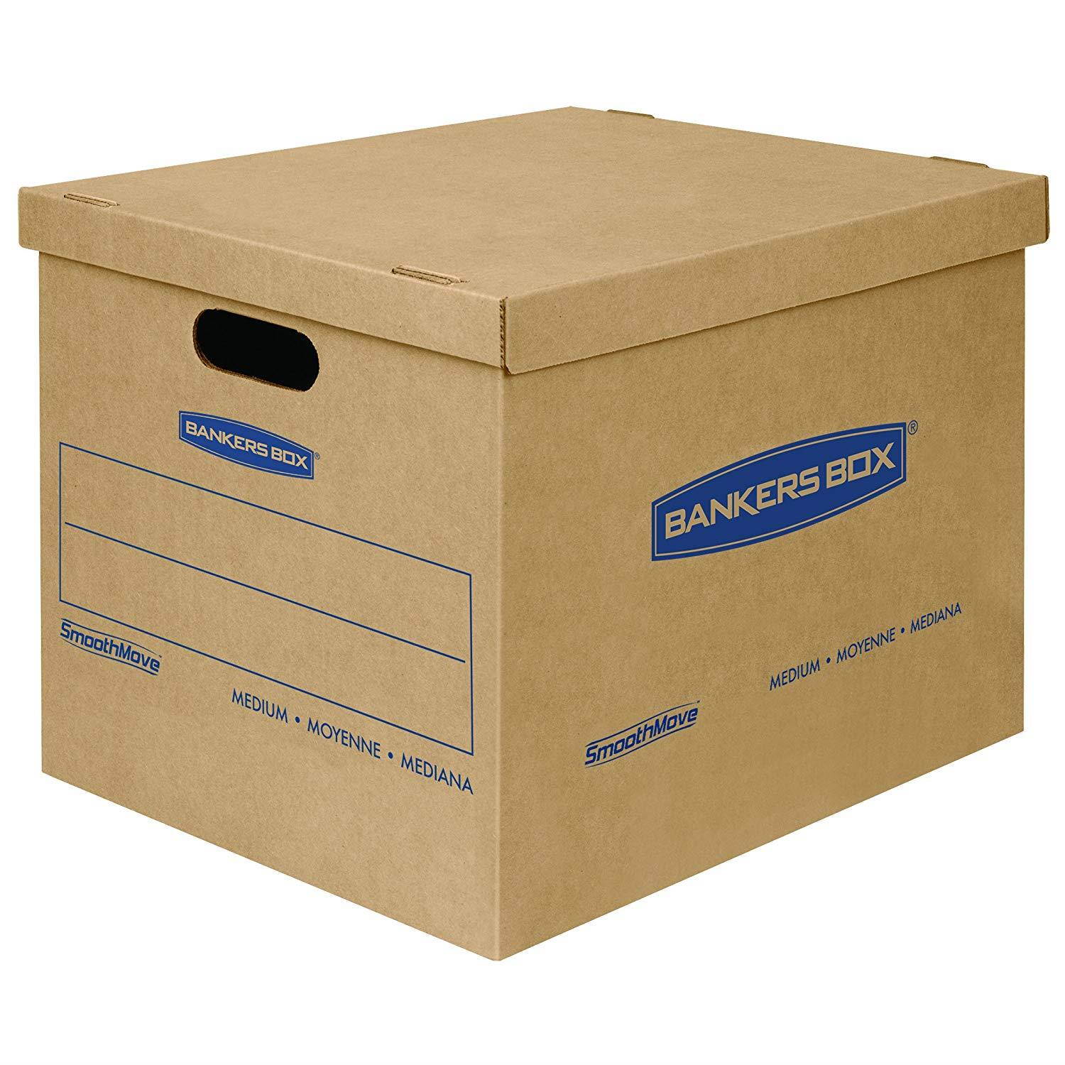 Bankers Box SmoothMove Classic Moving Kit Boxes, Tape-Free Assembly, Easy Carry Handles, 10 Small 20 Medium, 30 Pack (7716601)