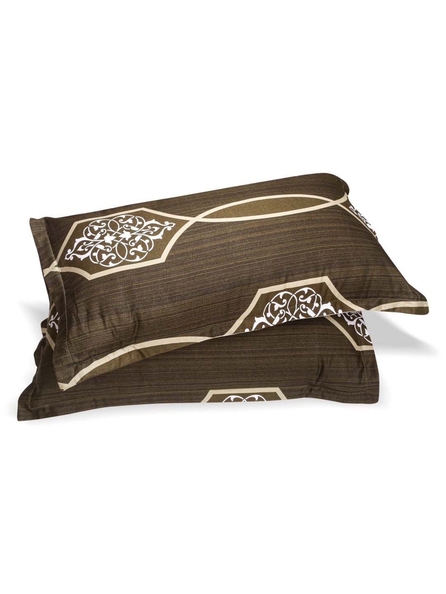 Swayam Zinnia Abstract Green 210 TC Cotton King Bedsheet with 2 Pillow Covers