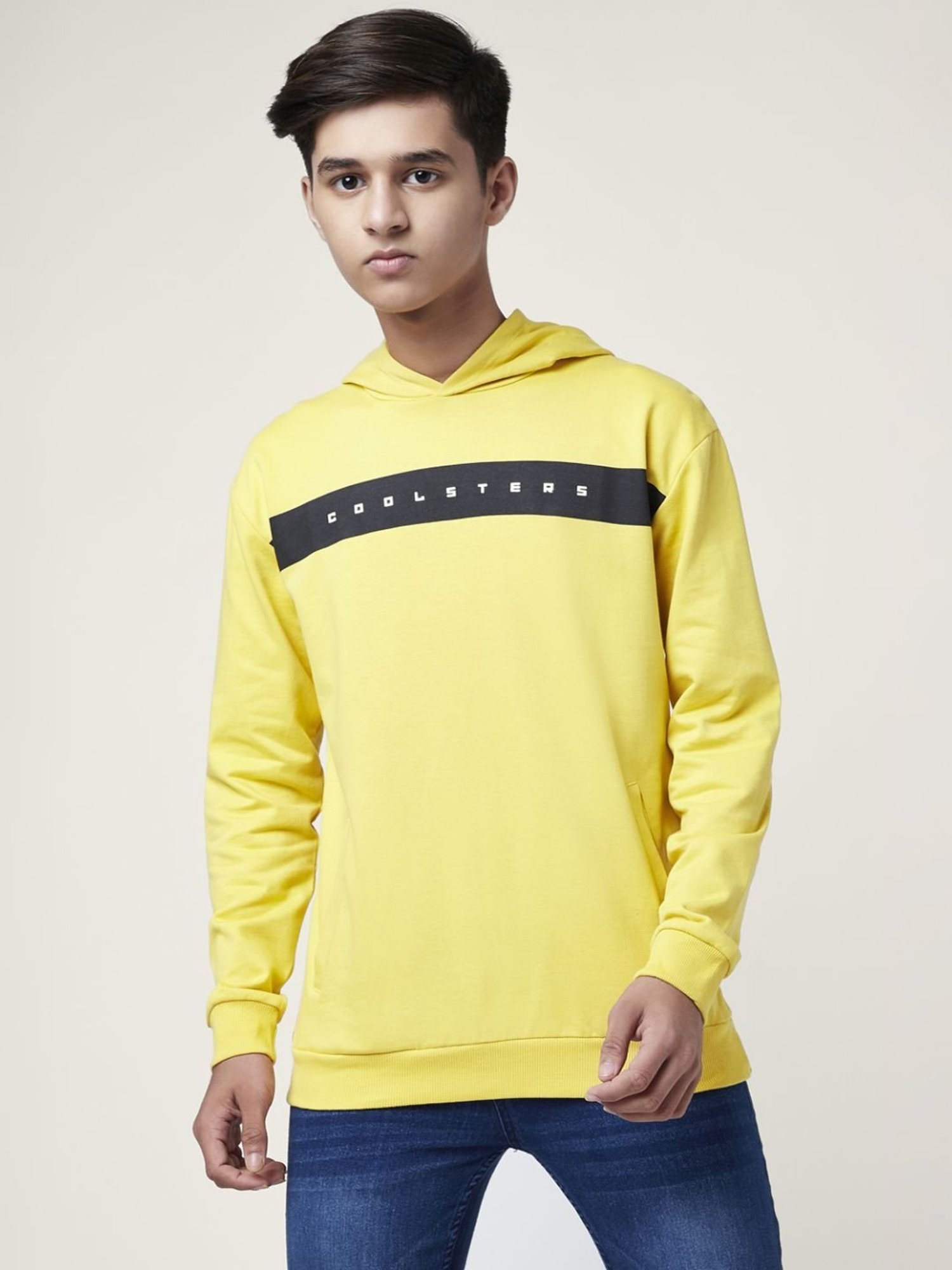 Coolsters by Pantaloons Kids Mustard Cotton Printed Full Sleeves Sweatshirt