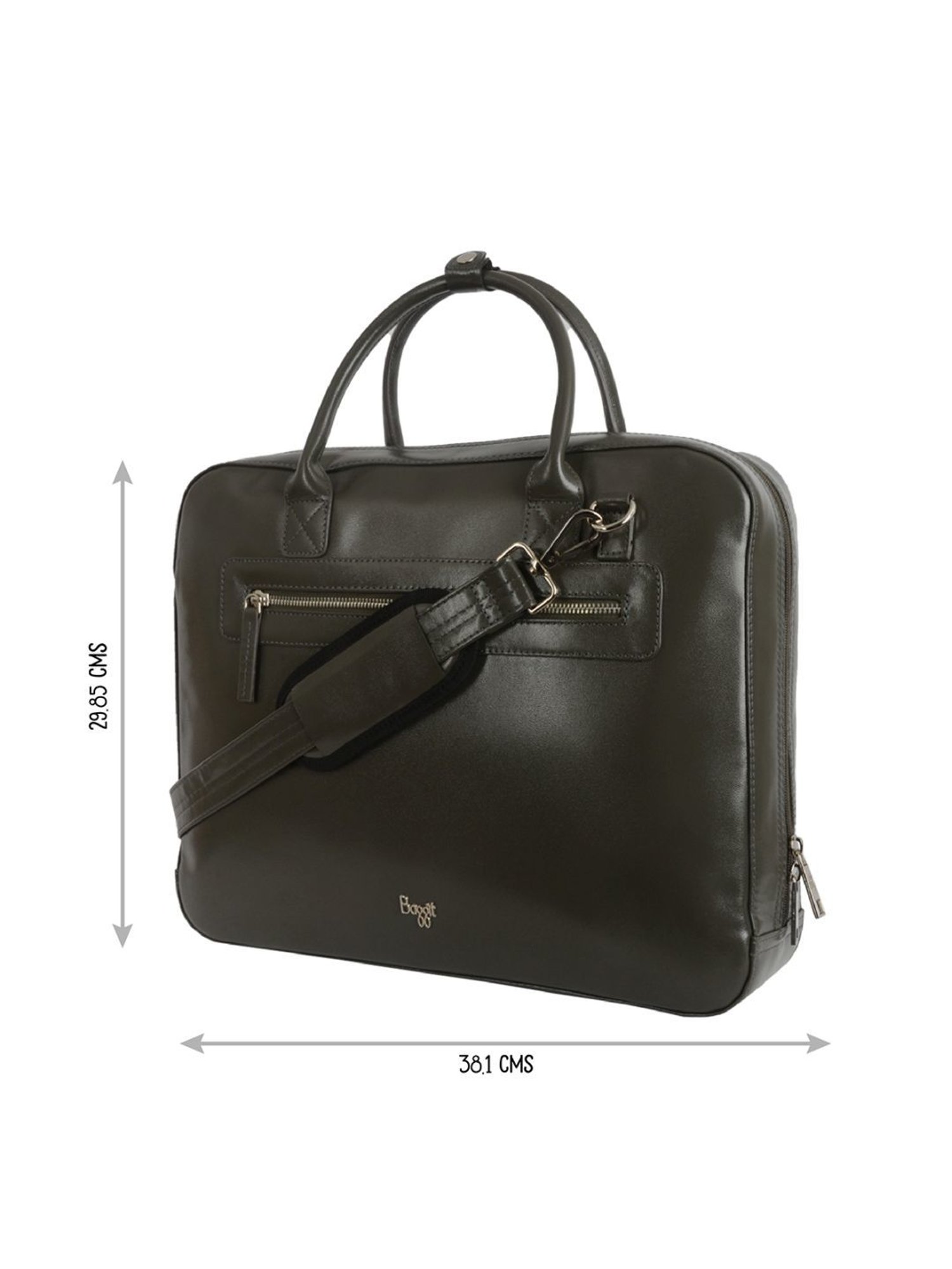 Baggit Dylan Angola Green PU Solid Laptop Messenger Bag