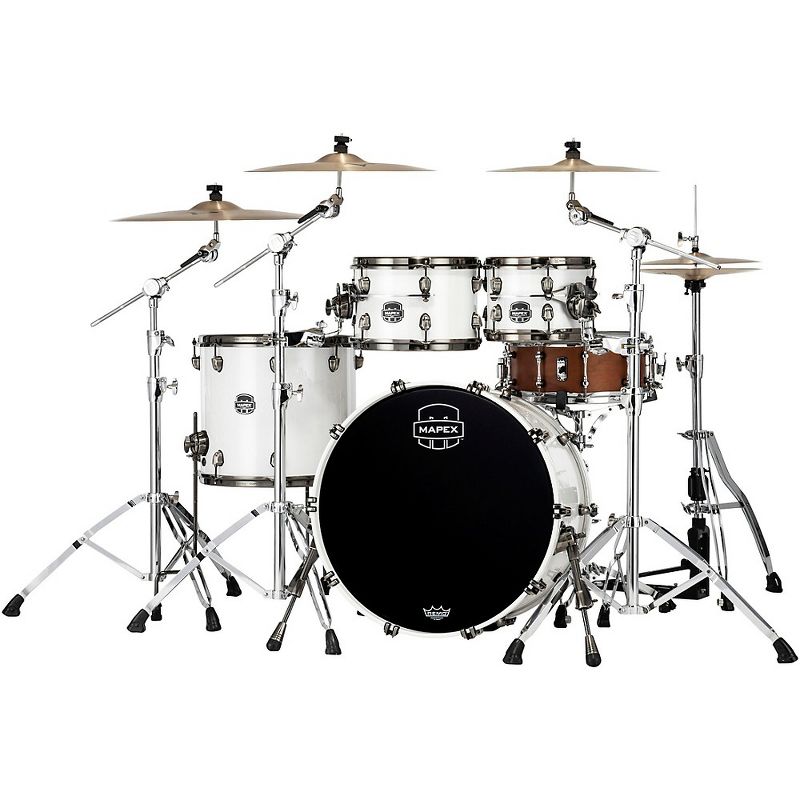 Mapex Saturn Evolution Classic Birch 4-Piece Shell Pack with 22 in. Bass Drum Polar White