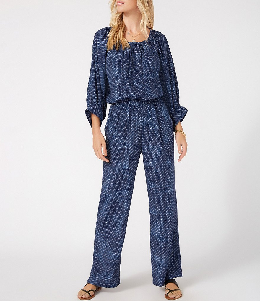 Karen Kane Textured Pinstripe Wide Leg Pants